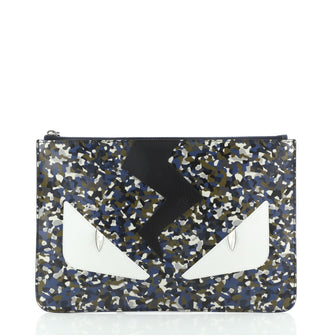 Fendi Monster Pouch Printed Leather Medium