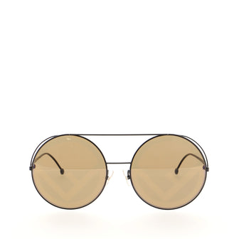 Fendi Runaway Round Sunglasses Metal