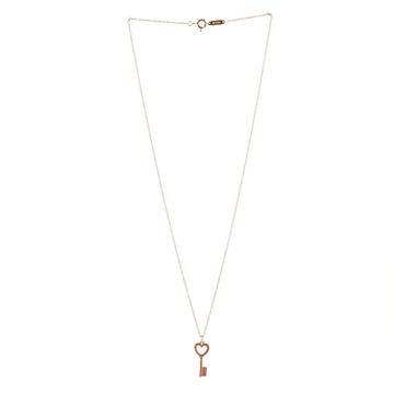 Tiffany & Co. Heart Key Pendant Necklace 18K Rose Gold Mini