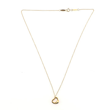 Tiffany & Co. Elsa Peretti Open Heart Pendant Necklace 18K Yellow Gold