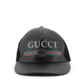 Gucci Logo Baseball Cap Printed Leather