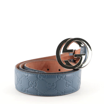 Gucci Interlocking G Belt Guccissima Leather Wide