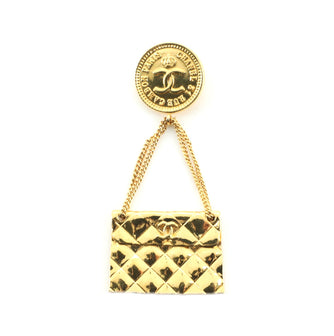 Chanel Vintage Medallion Flap Bag Brooch Metal