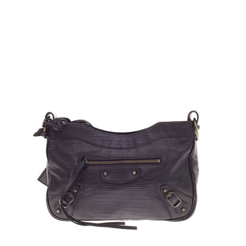 Balenciaga Arena Classic Hip Embossed Lizard Crossbody