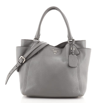 Prada Side Pocket Convertible Tote Vitello Daino Large
