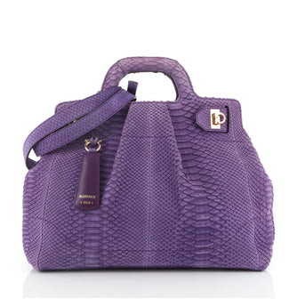 Salvatore Ferragamo Soft W Tote Python Large