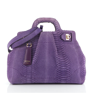 Salvatore Ferragamo Soft W Tote Python Large
