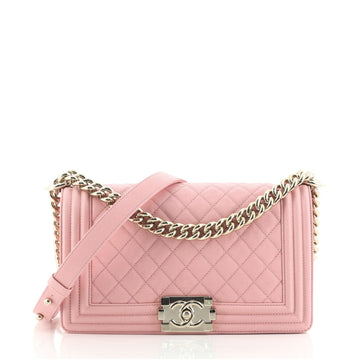 Chanel Boy Flap Bag Quilted Caviar Old Medium