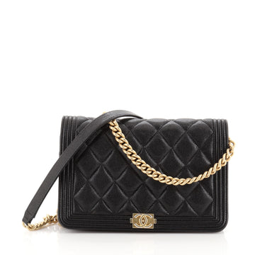 Chanel Boy Wallet on Chain Quilted Caviar