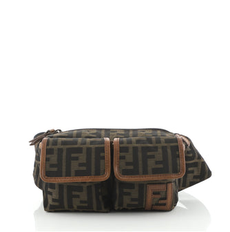 Fendi Vintage Double Pocket Waist Bag Zucca Canvas Small