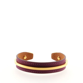 Hermes Binome Cuff Bracelet Leather and Metal Thin