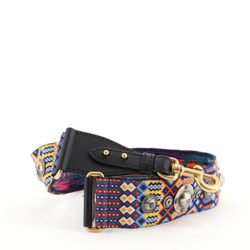 Christian Dior Bohemian Shoulder Strap Embellished Canvas