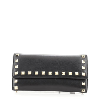 Valentino Rockstud Trifold Wallet Leather Long