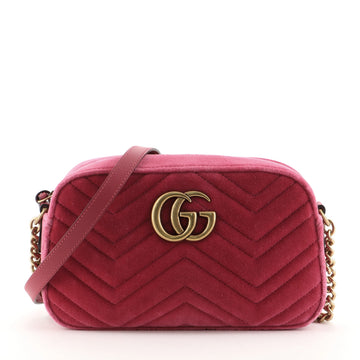 Gucci GG Marmont Shoulder Bag Matelasse Velvet Small