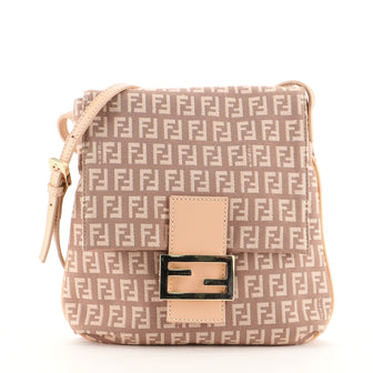 Fendi Vintage Flap Crossbody Bag Zucchino Canvas Small