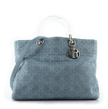Christian Dior Lady Dior Bag Cannage Quilt Denim Large