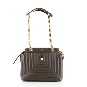 Fendi DotCom Click Shoulder Bag Quilted Leather Small