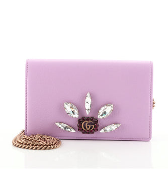 Gucci GG Marmont Chain Wallet Embellished Leather Mini