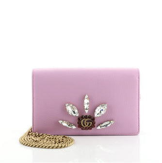Gucci GG Marmont Chain Wallet Embellished Leather Mini