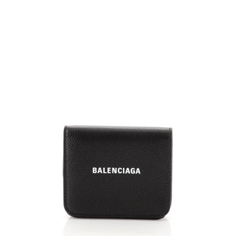 Balenciaga Logo Trifold Wallet Leather Mini