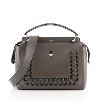 Fendi DotCom Convertible Satchel Whipstitch Leather Medium