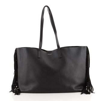 Saint Laurent Fringe Shopper Tote Leather Large