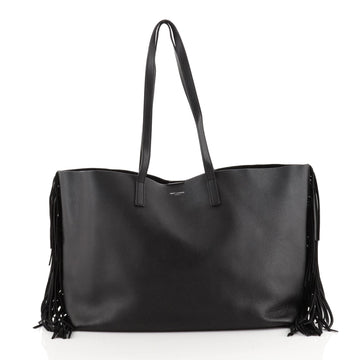 Saint Laurent Fringe Shopper Tote Leather Large