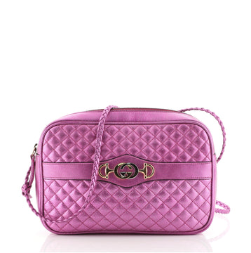 Gucci Trapuntata Camera Bag Quilted Laminated Leather Medium