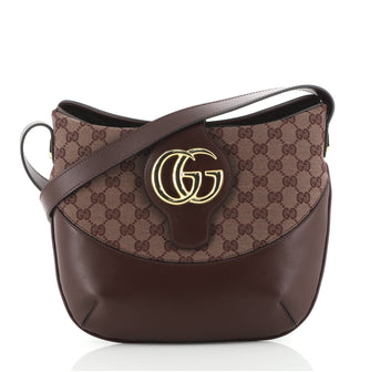 Gucci Arli Crossbody Bag Leather and GG Canvas Medium