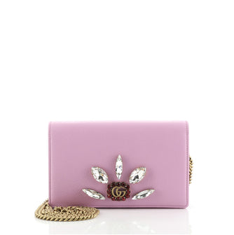 Gucci GG Marmont Chain Wallet Embellished Leather Mini