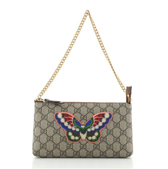 Gucci Wrist Wallet GG Coated Canvas with Applique