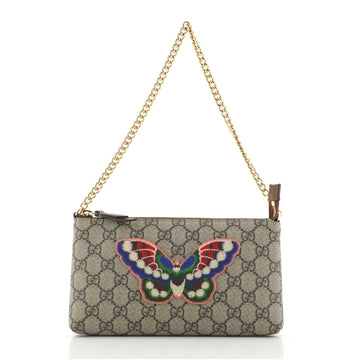 Gucci Wrist Wallet GG Coated Canvas with Applique