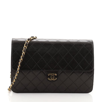 Chanel Vintage Clutch with Chain Quilted Leather Medium