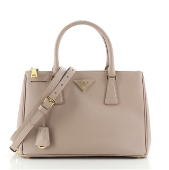 Prada Double Zip Lux Tote Saffiano Leather Small