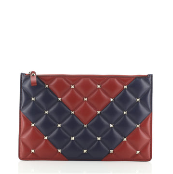 Valentino Candystud Zip Pouch Leather Large