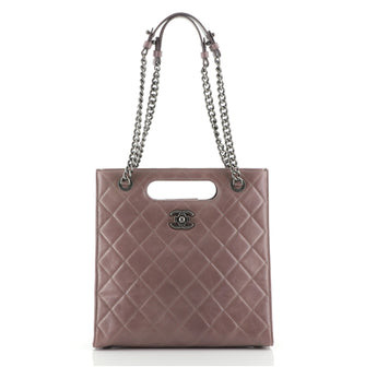 Chanel Boy Shopper Quilted Glazed Calfskin Small
