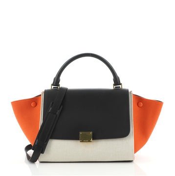 Celine Trapeze Bag Canvas with Leather Small