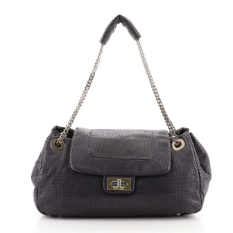 Chanel Drill Accordion Flap Bag Perforated Leather Large