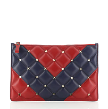 Valentino Candystud Zip Pouch Leather Large