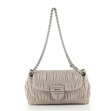 Prada Gaufre Chain Flap Shoulder Bag Nappa Leather Medium