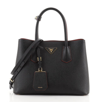 Prada Cuir Double Tote Saffiano Leather Small