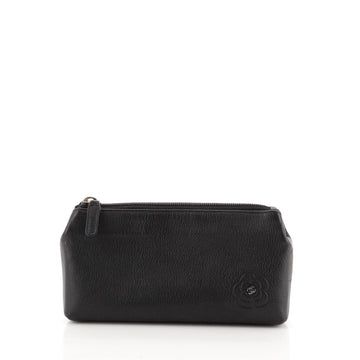Chanel Camellia Cosmetic Case Leather Small
