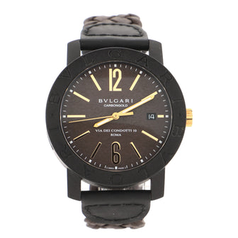Bvlgari Bvlgari Via De Condotti Automatic Watch Carbon and Leather 40