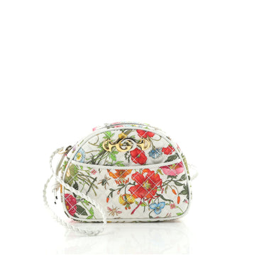 Gucci Camera Shoulder Bag Quilted Flora Canvas Small