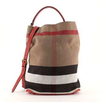 Burberry Ashby Bag House Check Canvas Medium