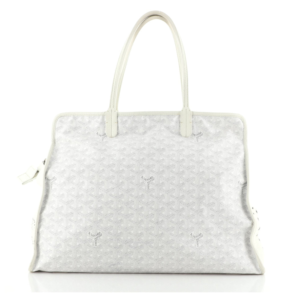 Goyard Hardy Pet Carrier Coated Canvas PM White 702071