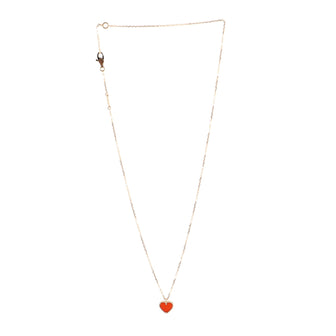 Van Cleef & Arpels Sweet Alhambra Heart Pendant 18K Rose Gold and Carnelian Necklace