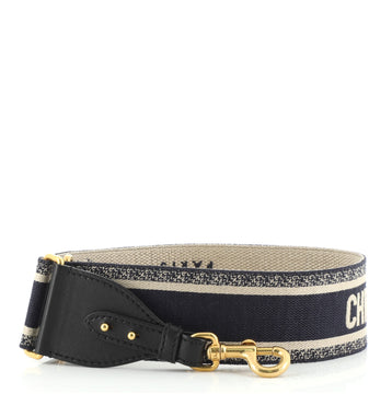 Christian Dior Logo Shoulder Strap Embroidered Canvas
