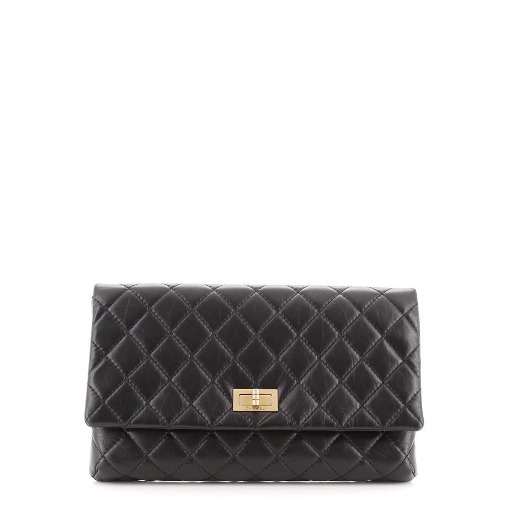 Chanel Reissue 2.55 Flap Clutch Quilted Aged Calfskin Black 702871