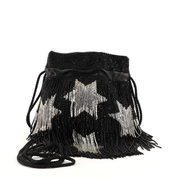 Saint Laurent Fringe Bucket Bag Beaded Small